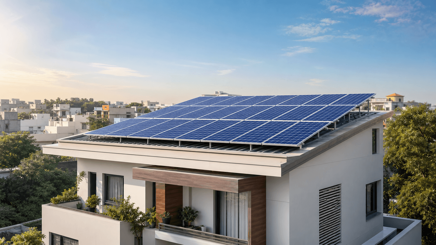 Residential rooftop solar panels for homes